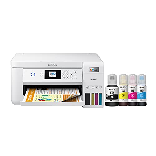 Epson EcoTank ET-2850 Wireless Color All-in-One Cartridge-Free Supertank Printer with Scan, Copy and Auto 2-Sided Printing - White, Medium