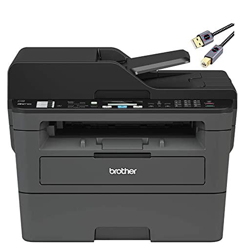 Brother L-2710DW Series Compact Monochrome All-in-One Laser Printer I Print Copy Scan Fax I Wireless I Mobile Printing I Auto 2-Sided Printing I ADF I 32 ppm I ADF + Printer Cable