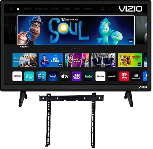 VIZIO 24-Inch D-Series 720p Full-Array LED HD Smart TV SmartCast Apple AirPla+B23y 2 and Chromecast, Alexa Compatibility Built-in + Free Wall Mount - D24H-J09 - (No Stands) (Renewed)