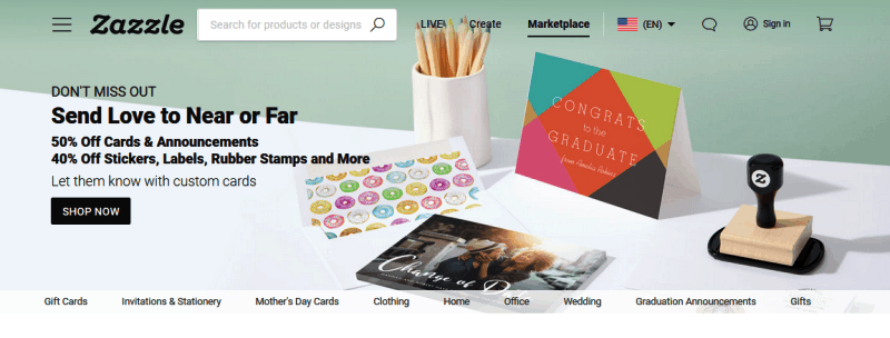 Zazzle - One of the popular print-on-demand sites